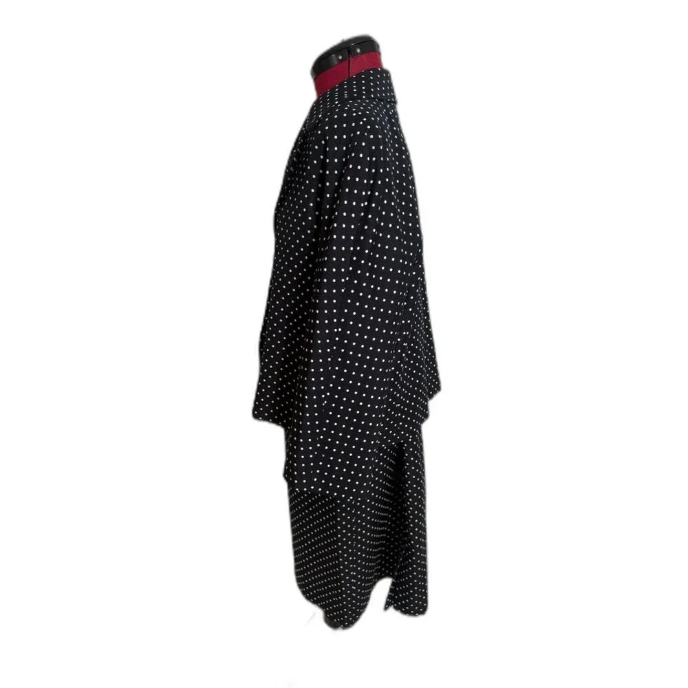 Kasper Skirt Suit Size 14 Navy Blue & White Polka-Dot 2-Piece Set Blazer & Skirt